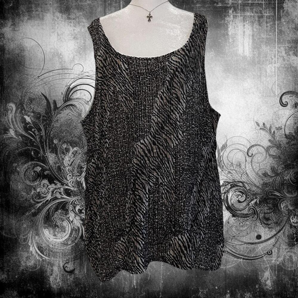 glam bold zebra-inspired textured crinkle sleeveless top
